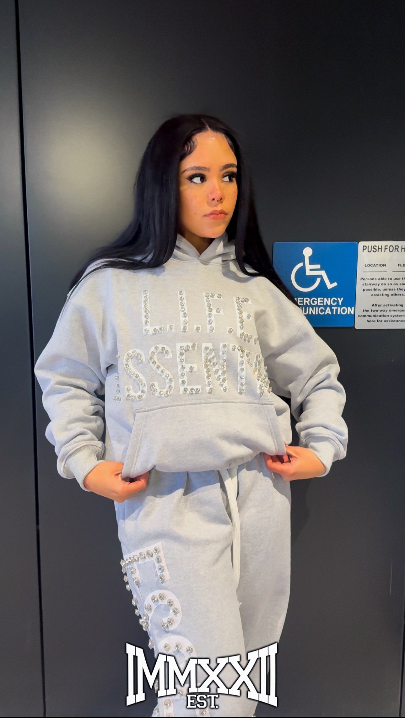 Gray “LIFE ESSENTIAL” Hoodie