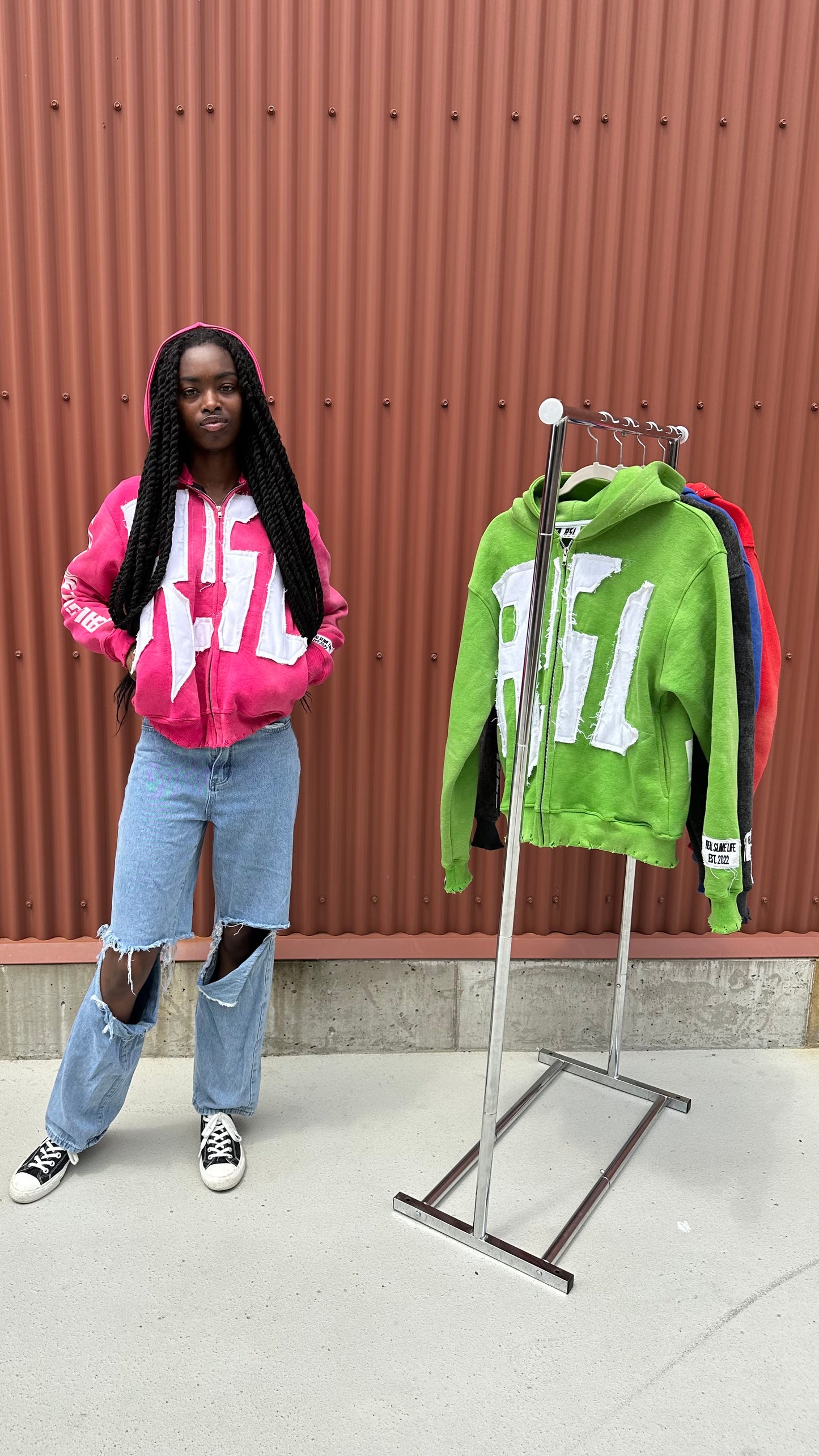 Pink “Members Only” zip-up
