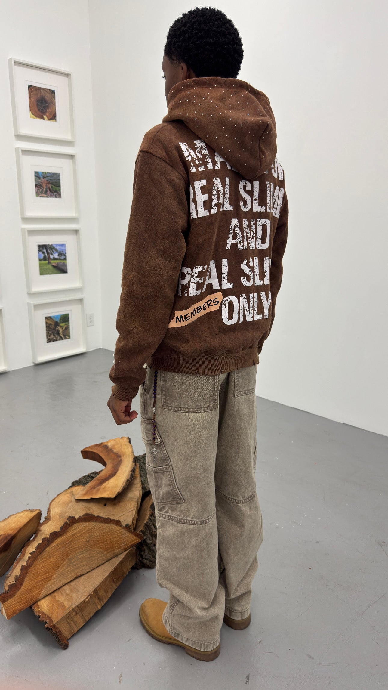 Brown “Members Only” zip-up