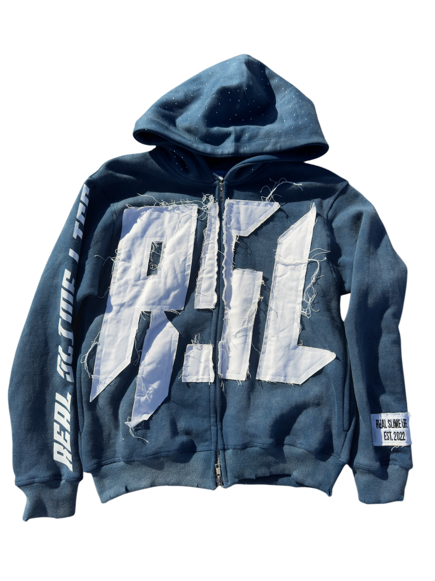 Navy “Members Only” zip-up