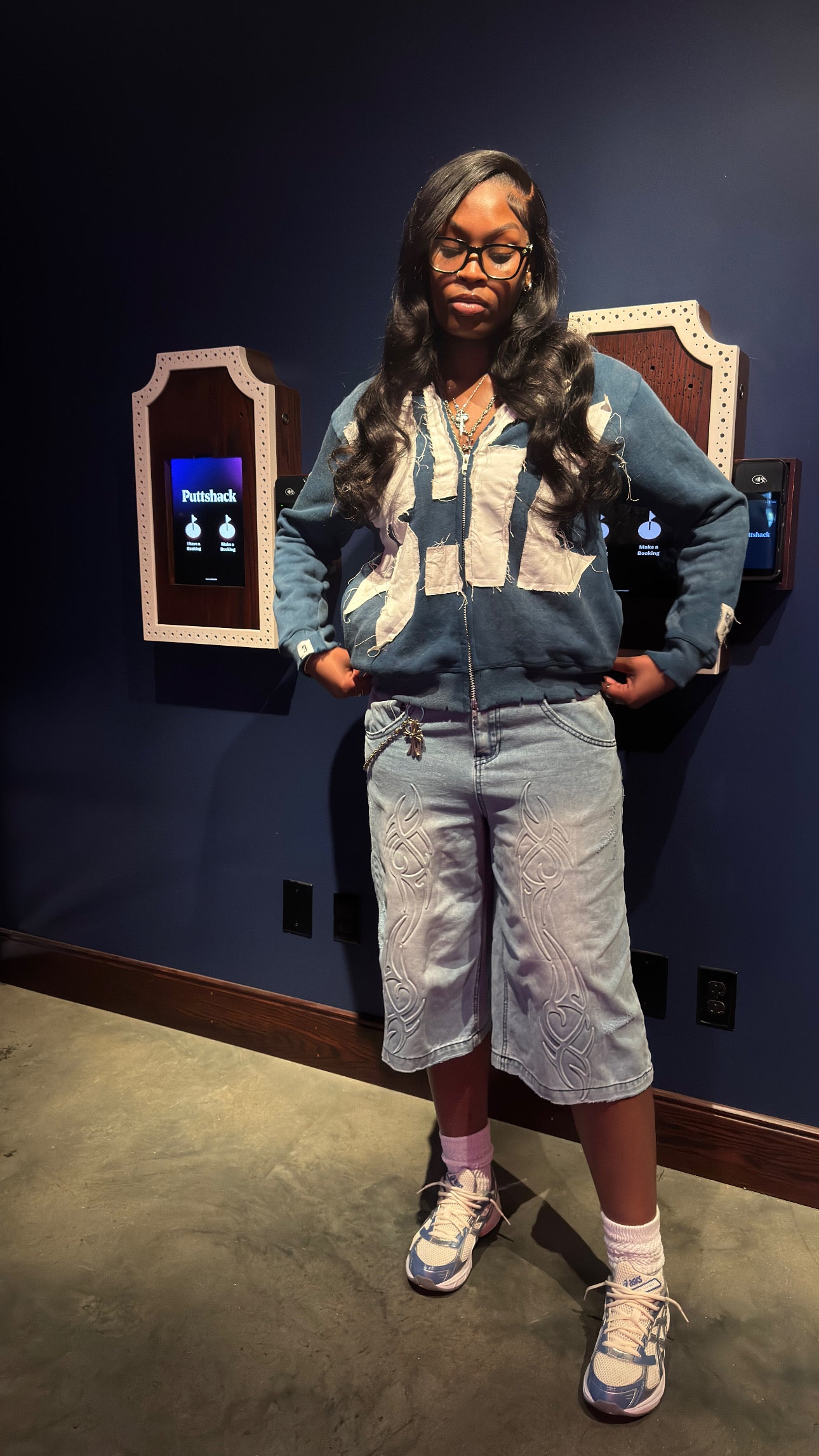 Navy “Members Only” zip-up