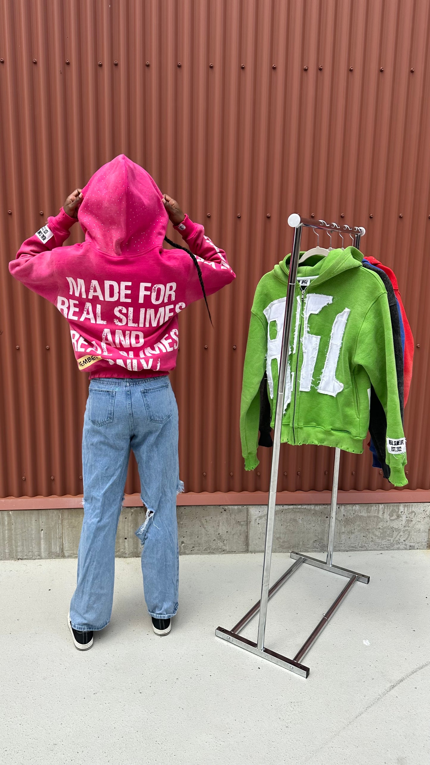 Pink “Members Only” zip-up