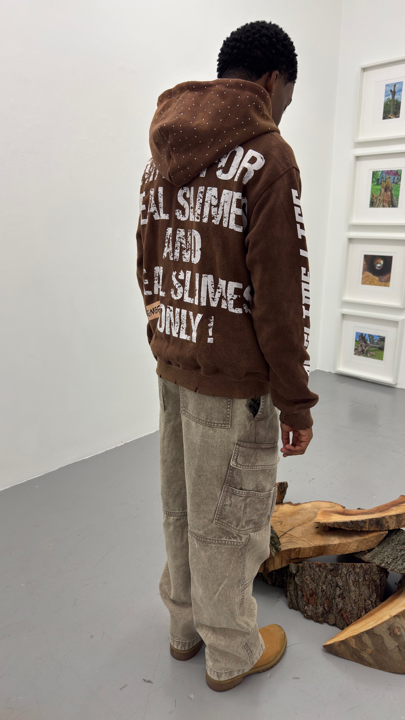 Brown “Members Only” zip-up