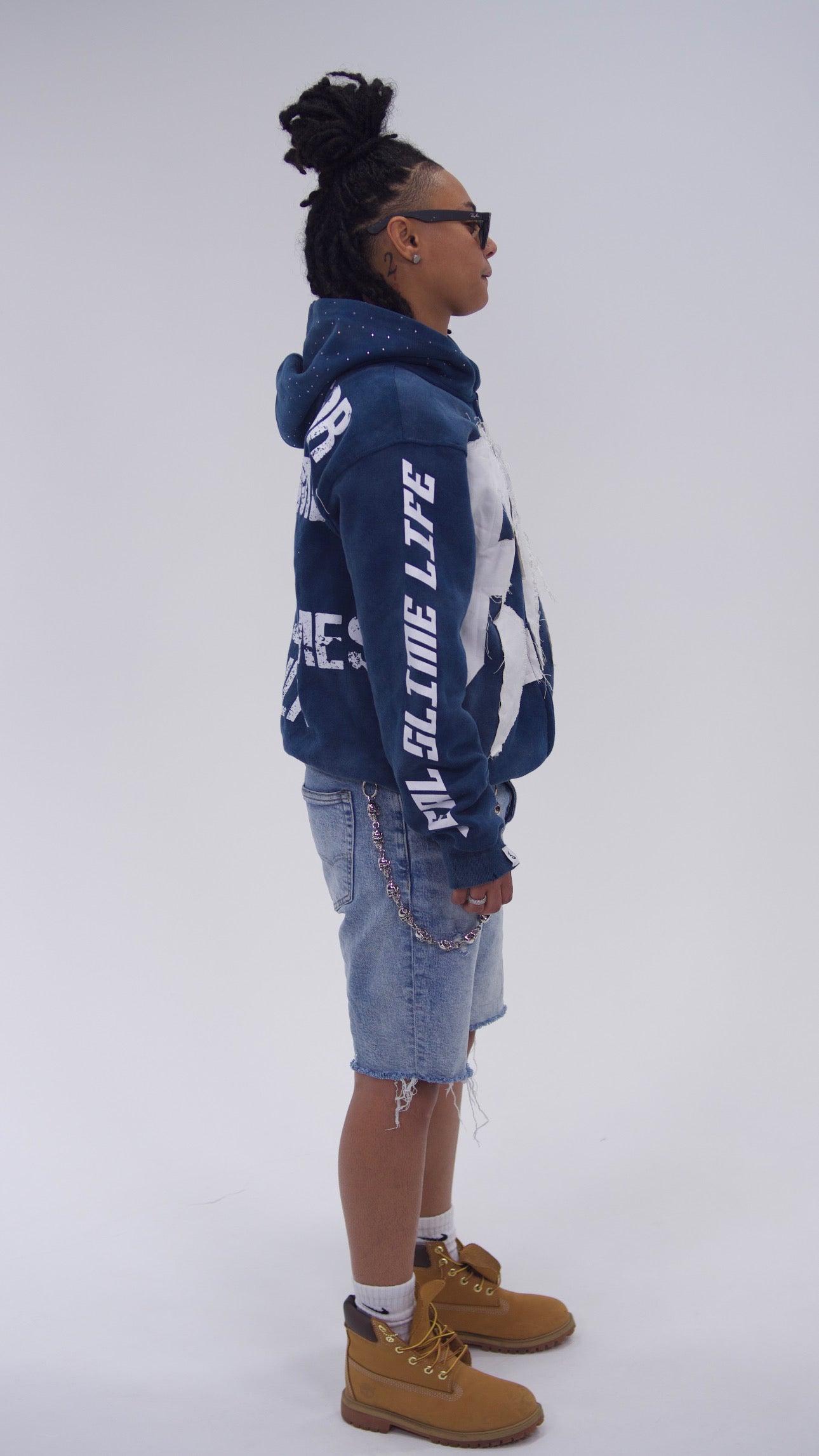 Navy “Members Only” zip-up