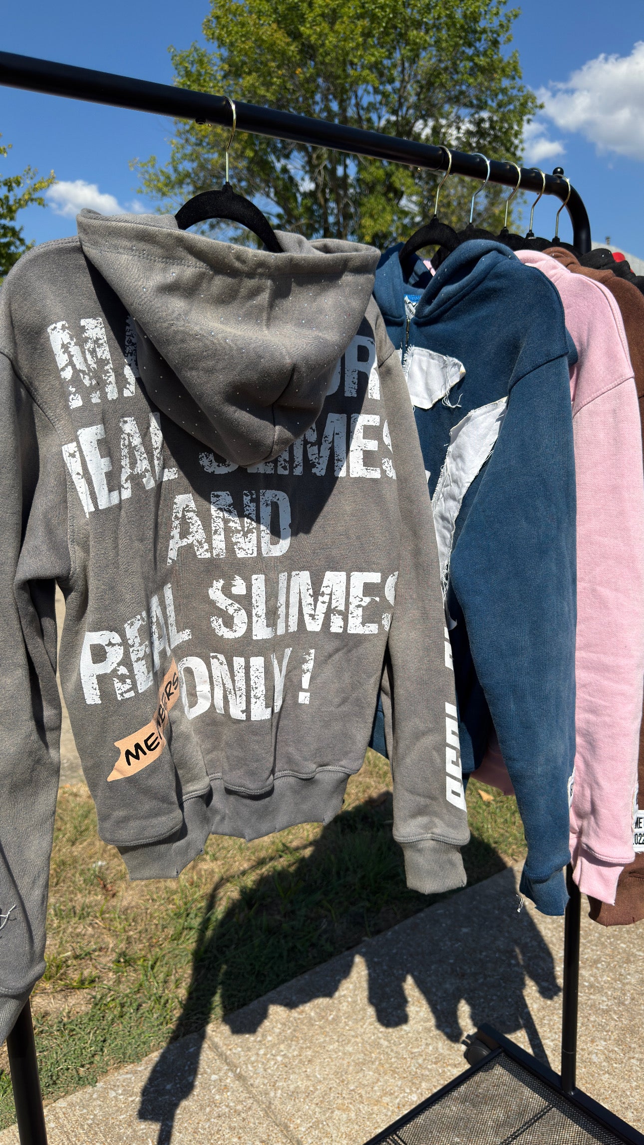 Gray “Members Only” zip-up