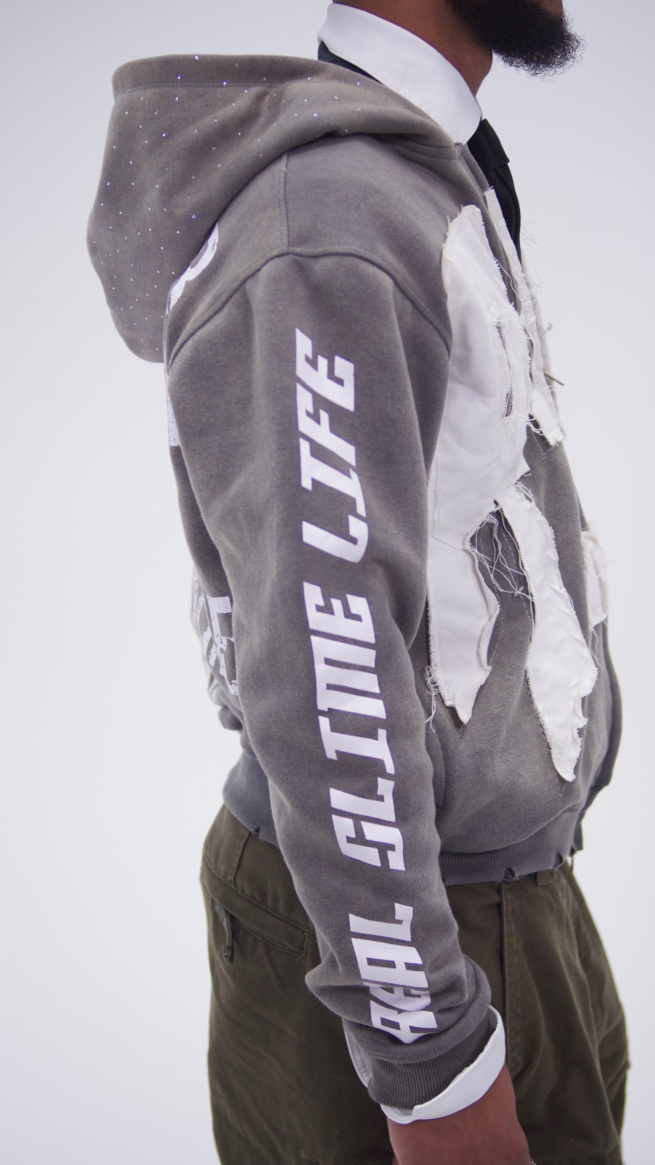 Gray “Members Only” zip-up