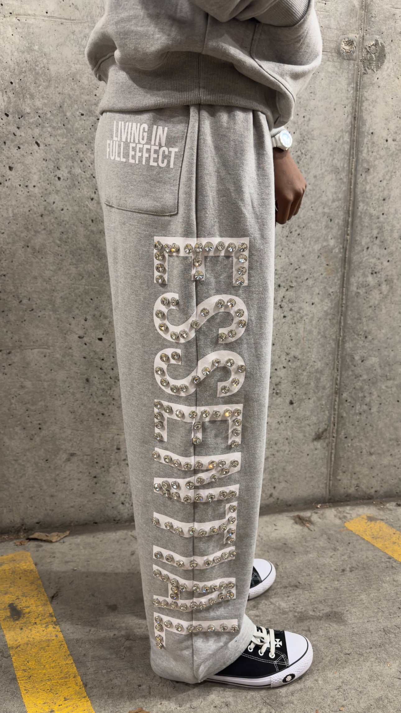 Gray “LIFE ESSENTIAL” Sweatpants