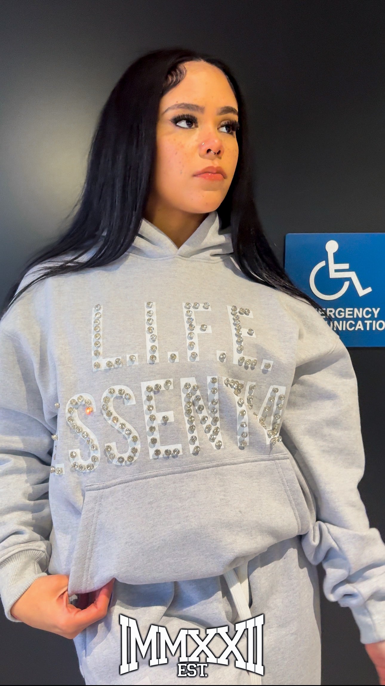 Gray “LIFE ESSENTIAL” Hoodie