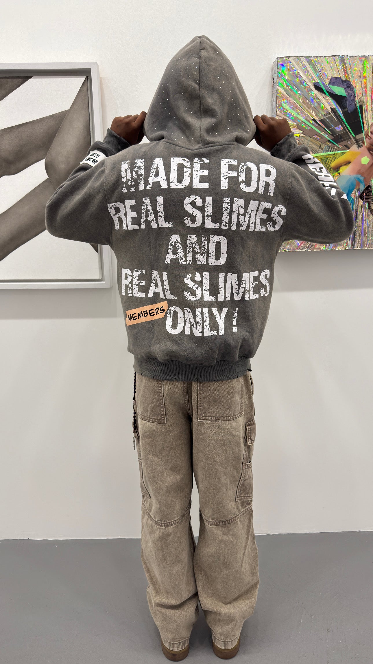 Gray “Members Only” zip-up