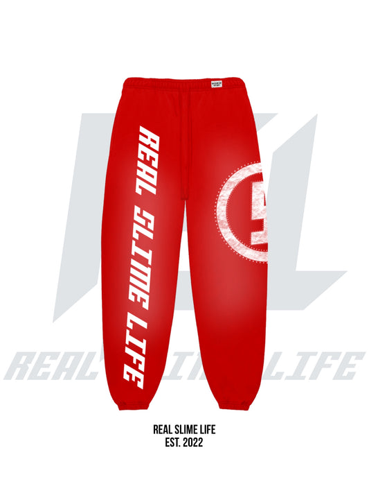 Red “Members Only” sweatpants