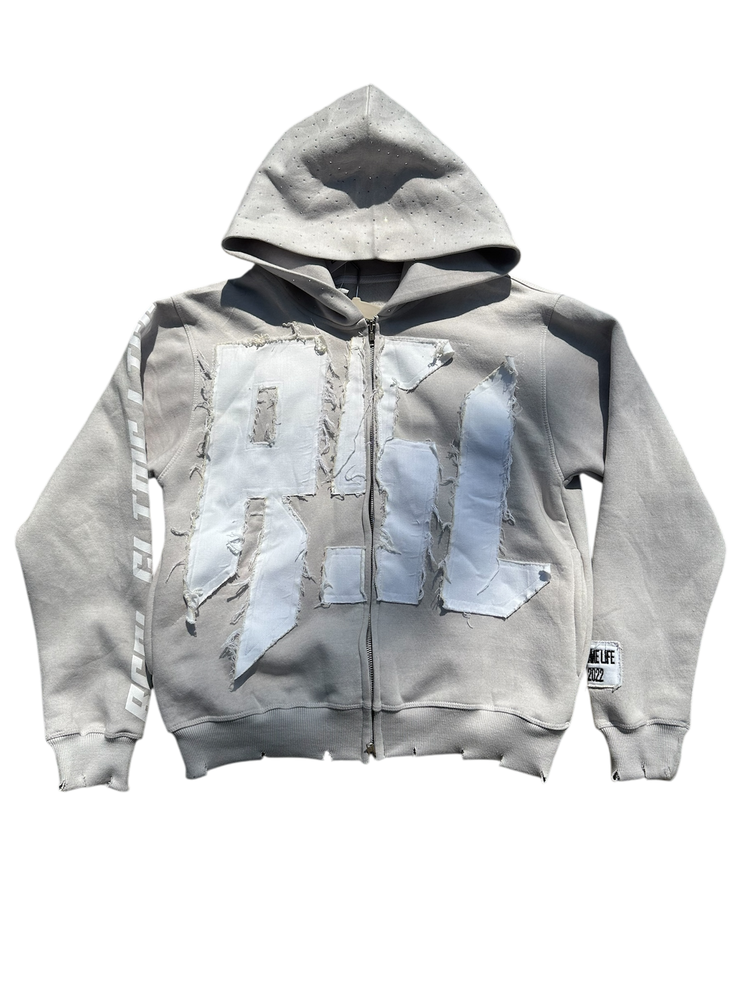 Light Gray “Members Only” zip-up