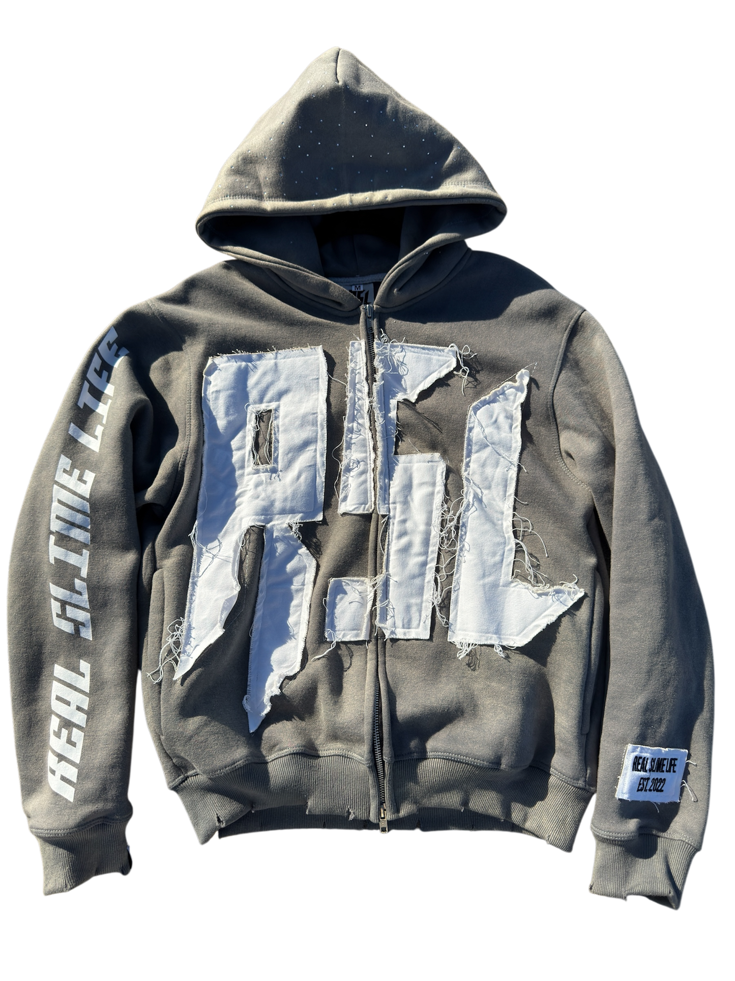 Gray “Members Only” zip-up