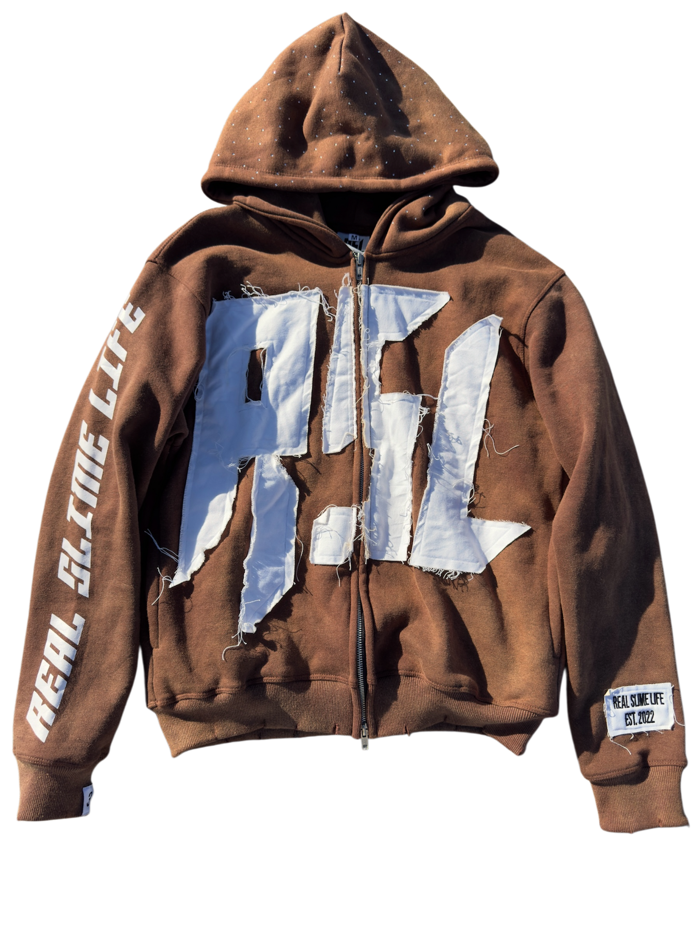 Brown “Members Only” zip-up